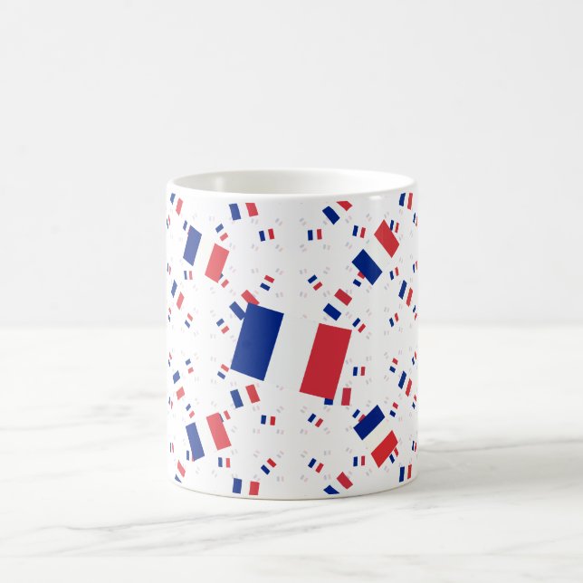 Tricolor France Flag in Multiple Layers Askew Coffee Mug (Center)