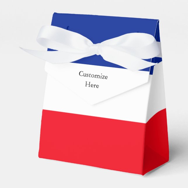Tricolor French Flag Custom Favour Box (Front Side)
