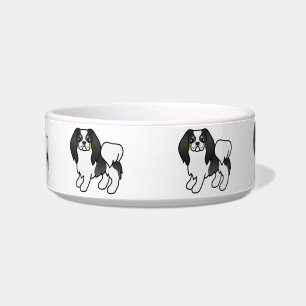 Tricolor Japanese Chin Cute Cartoon Dogs Bowl