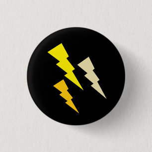 Tricolor Lightning Bolt 3 Cm Round Badge