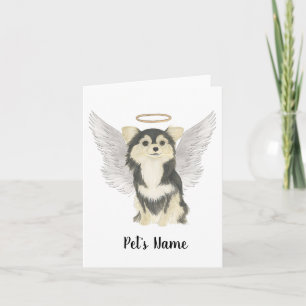 Tricolor Long Haired Chihuahua Sympathy Memorial Card
