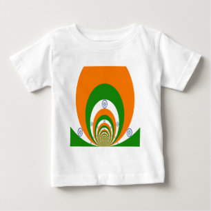 Tricolor of  a very deep saffron, white GREEN Baby T-Shirt
