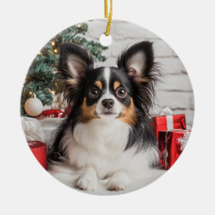 Tricolor Papillon Christmas Ceramic Tree Decoration
