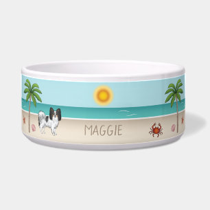 Tricolor Papillon Dog At A Tropical Summer Beach
