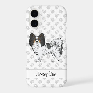 Tricolor Papillon With Paws And Custom Name