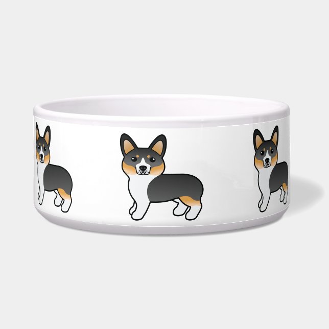 Tricolor Pembroke Welsh Corgi Cartoon Dog (Front)
