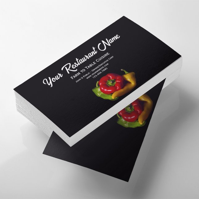 Tricolor Peppers Farm to Table Restaurant Calling Card (Creator Uploaded)