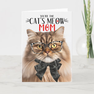 Tricolor Persian Tabby Cat for Mum on Mother's Day Holiday Card