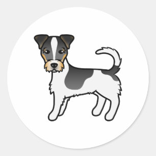 Tricolor Rough Coat Jack Russell Terrier Classic Round Sticker