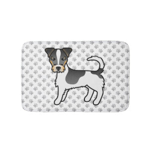 Tricolor Rough Coat Jack Russell Terrier Dog Bath Mat