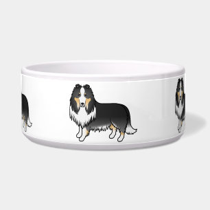 Tricolor Rough Collie Cute Cartoon Dogs