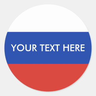 Tricolor Russia flag Classic Round Sticker