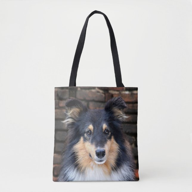 Tricolor Sheltie face Tote Bag (Front)