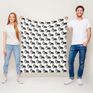 Tricolor Shetland Sheepdog Cartoon Dog Pattern Fleece Blanket
