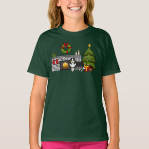Tricolor Shetland Sheepdog Dog In A Christmas Room T-Shirt