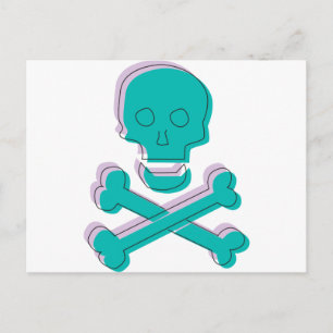 Tricolor Skull Postcard