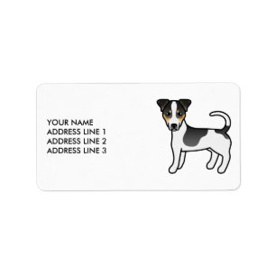 Tricolor Smooth Coat Jack Russell Terrier & Text Label