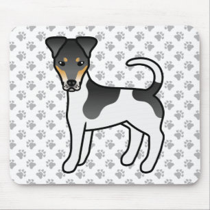 Tricolor Smooth Fox Terrier Cute Cartoon Dog Mouse Mat