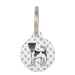 Tricolor Smooth Fox Terrier Cute Cartoon Dog Pet Tag