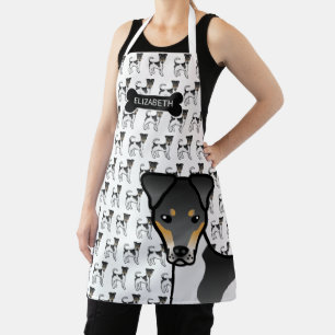 Tricolor Smooth Fox Terrier Cute Dog & Name Apron