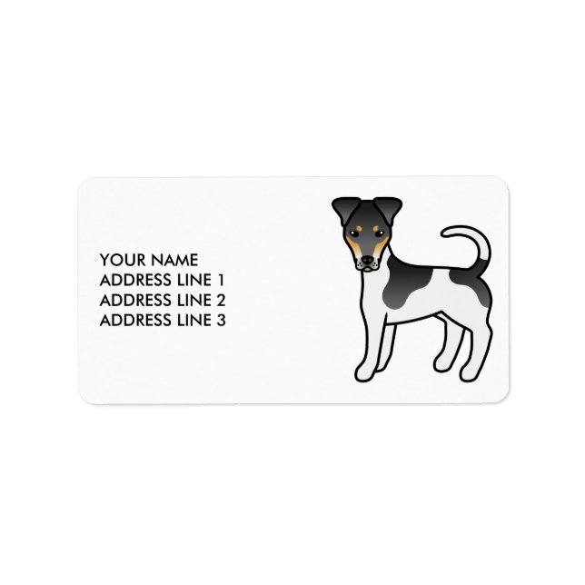 Tricolor Smooth Fox Terrier Cute Dog & Text Label (Front)