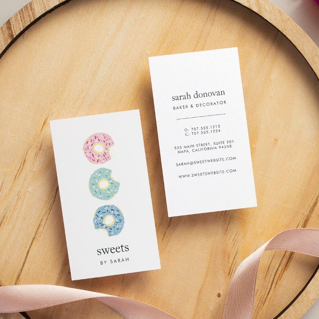 Tricolor Sprinkle Doughnut Bakery Business Card (Creator Uploaded)