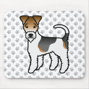 Tricolor Wire Fox Terrier Cute Cartoon Dog Mouse Mat