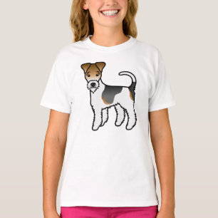 Tricolor Wire Fox Terrier Cute Cartoon Dog T-Shirt