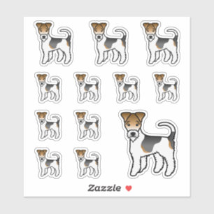 Tricolor Wire Fox Terrier Cute Cartoon Dogs
