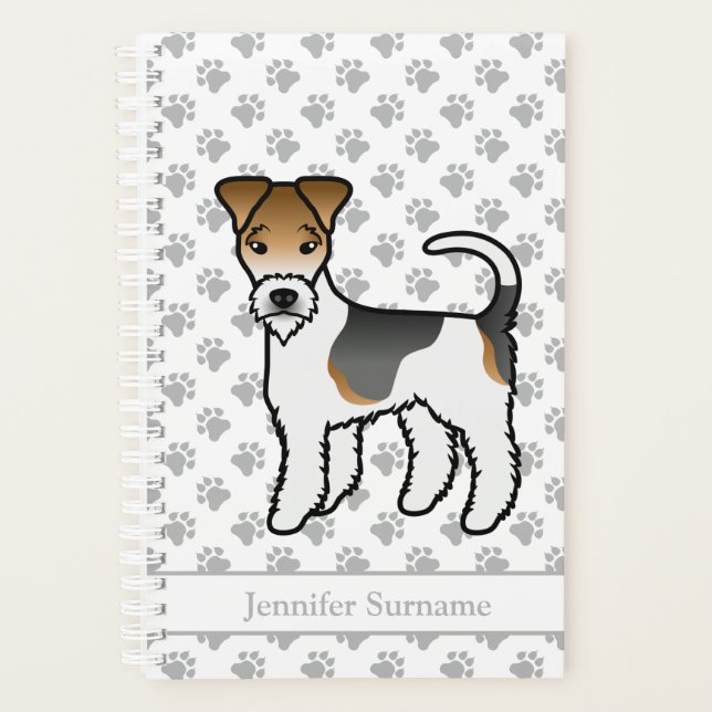 Tricolor Wire Fox Terrier Cute Dog & Name Planner (Front)
