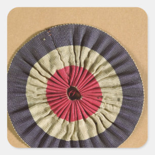 Tricolore rosette square sticker