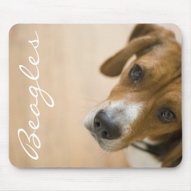 Tricolored Beagle Dog Background Mouse Mat (Front)