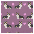 tricolored corgi love purple hearts