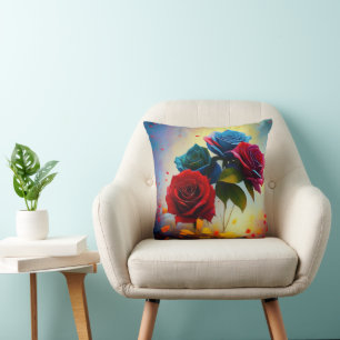 Tricolour Roses, Cushion