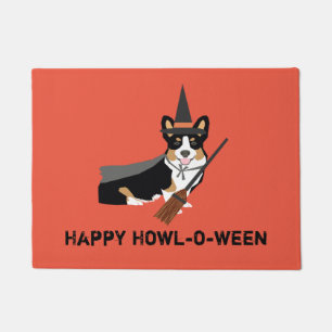 Tricorgi Dog Howl-o-ween Doormat