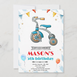 Tricycle birthday party invitation