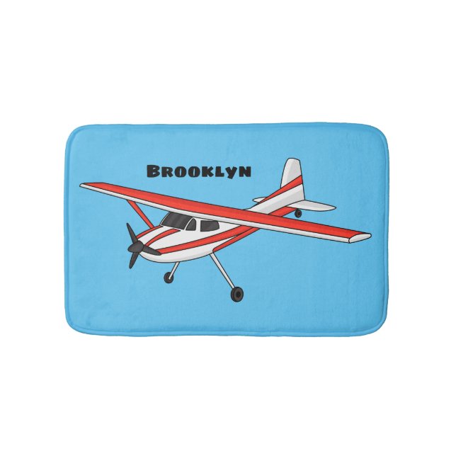 Tricycle gear aircraft cartoon bath mat (Front)