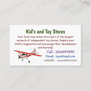 Tricycle gear aircraft cartoon business card