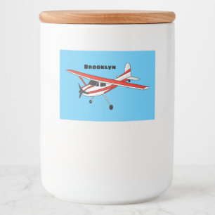 Tricycle gear aircraft cartoon food label