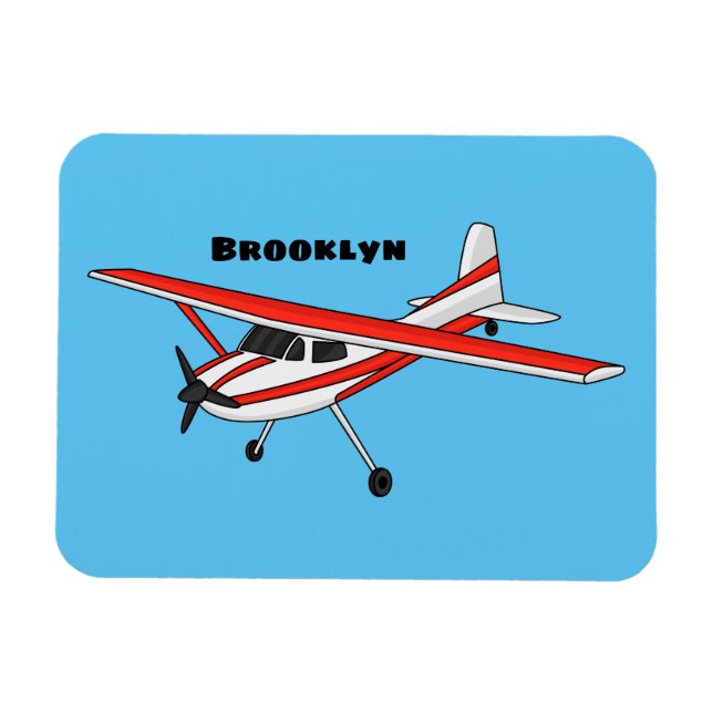 Tricycle gear aircraft cartoon magnet (Horizontal)