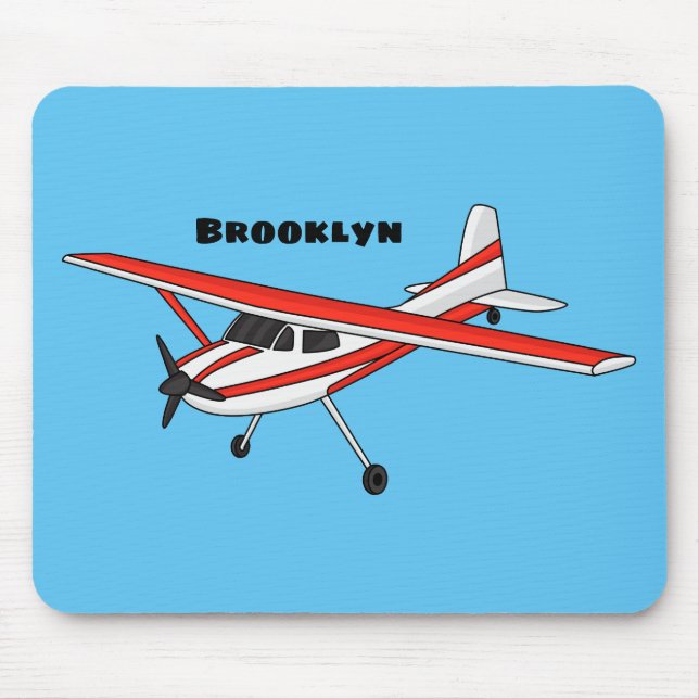 Tricycle gear aircraft cartoon mouse mat (Front)