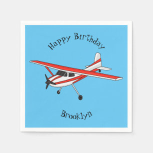 Tricycle gear aircraft cartoon napkin