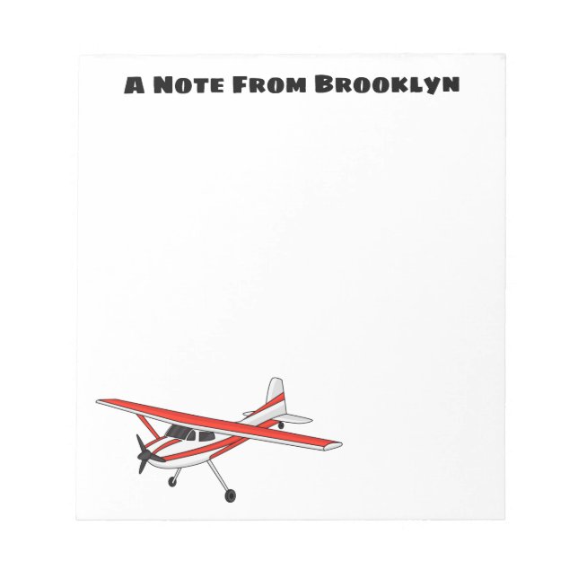 Tricycle gear aircraft cartoon  notepad (Front)