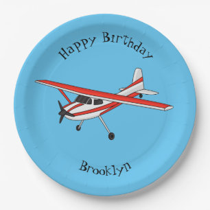 Tricycle gear aircraft cartoon paper plate