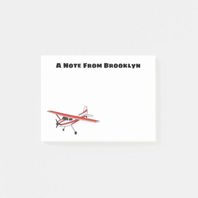 Tricycle gear aircraft cartoon post-it notes (Front)