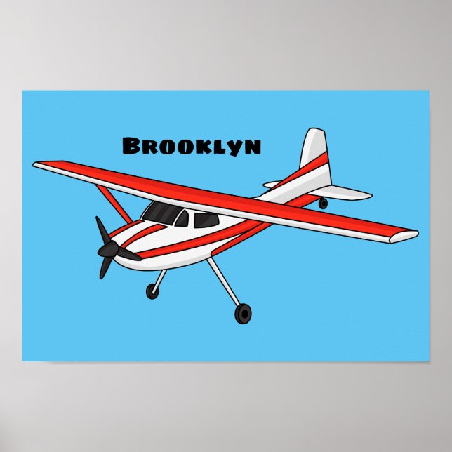Tricycle gear aircraft cartoon poster (Front)