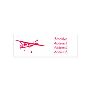 Tricycle gear aircraft cartoon self-inking stamp