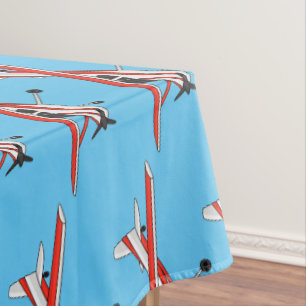 Tricycle gear aircraft cartoon tablecloth