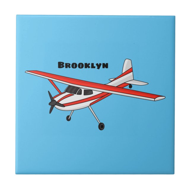 Tricycle gear aircraft cartoon tile (Front)