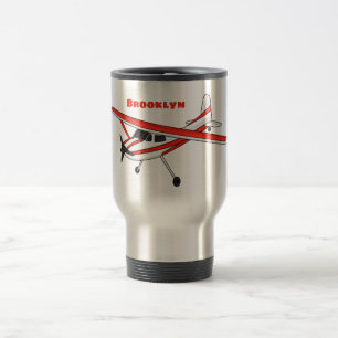 Tricycle gear aircraft cartoon travel mug